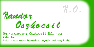 nandor oszkocsil business card